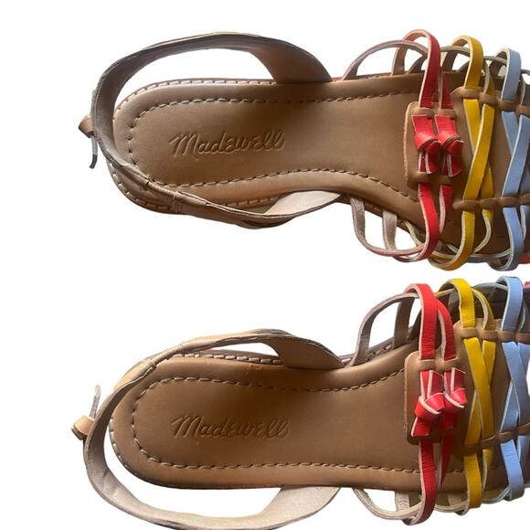 MADEWELL Maya Multi-Color Rainbow Huarache Sandal, Size 6.5 - Picture 5 of 5